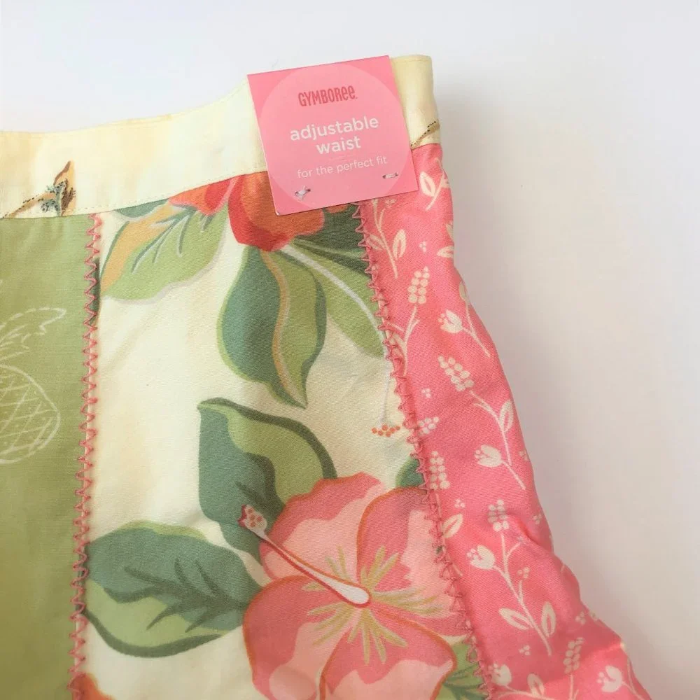NWT Gymboree Girl Pieced Skort, Button Tank, Hair Clip & Flip-Flop 4 Pc Set 5